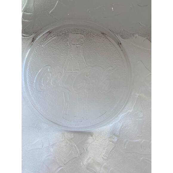 Vintage Arcoroc Coca Cola Embossed Glass Bowl Serving Snack 11” Super Bowl Chips - Picture 3 of 8